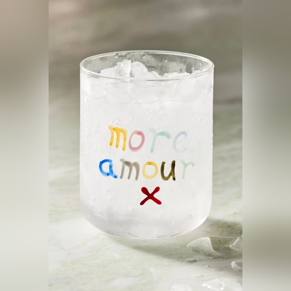 Anthropologie The Love Notes Icon Juice Glass More Amour
